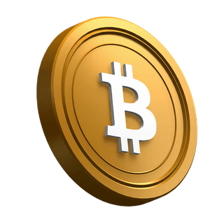 Pièce Bitcoin (BTC) penchée dans le design de la section hero