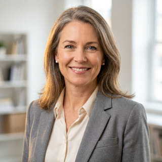 Photo de profil montrant Sarah Coleman, présentée comme directrice financière chez Marévange